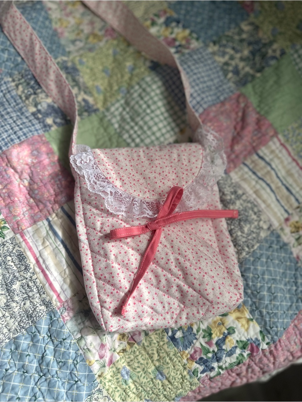 Handmade quilted toddler bag